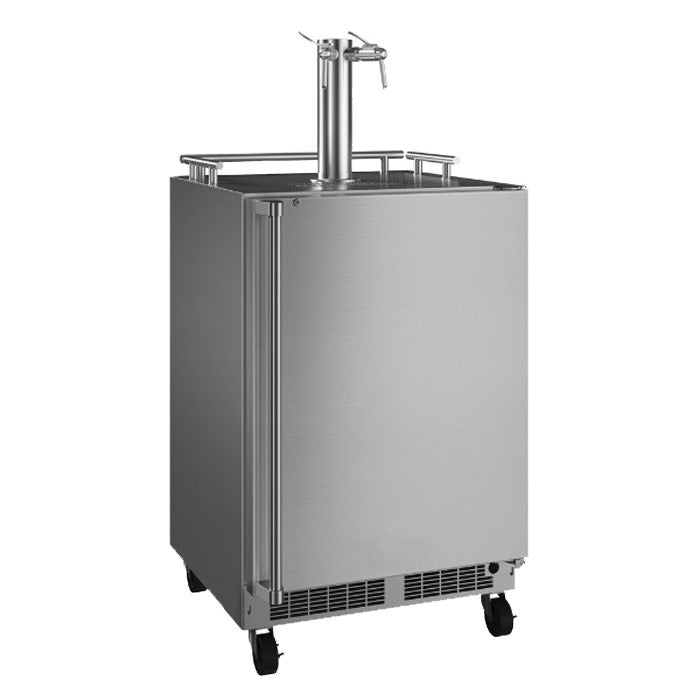 Marvel 24" Mobile Outdoor Dispenser Cabinet, Stainless Steel Door with Lock, Reversible Hinge