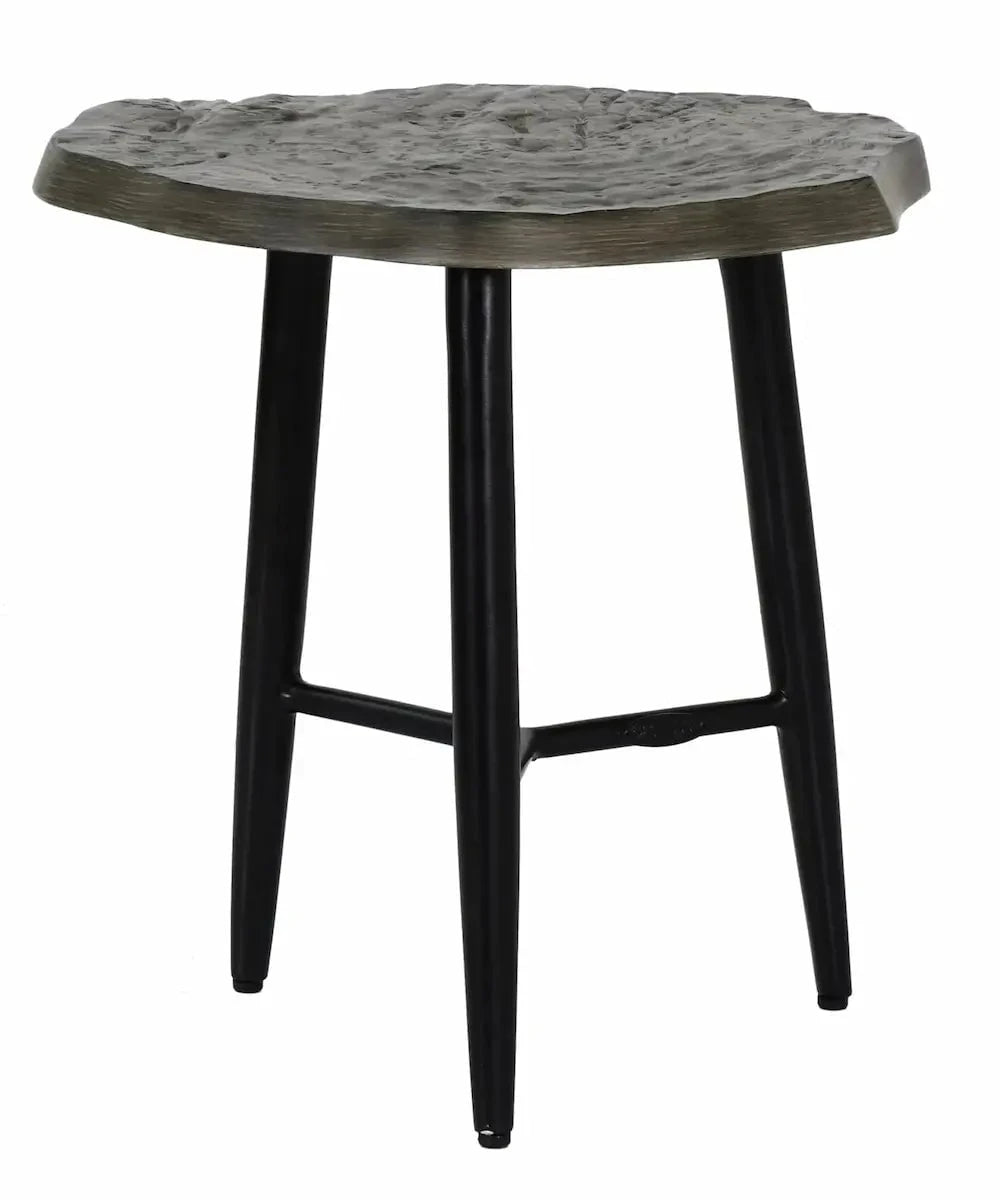 Castelle Nature's Wood 20" Side Table with Weathered Wood with Walnut Top and Antique Dark Rum Finish