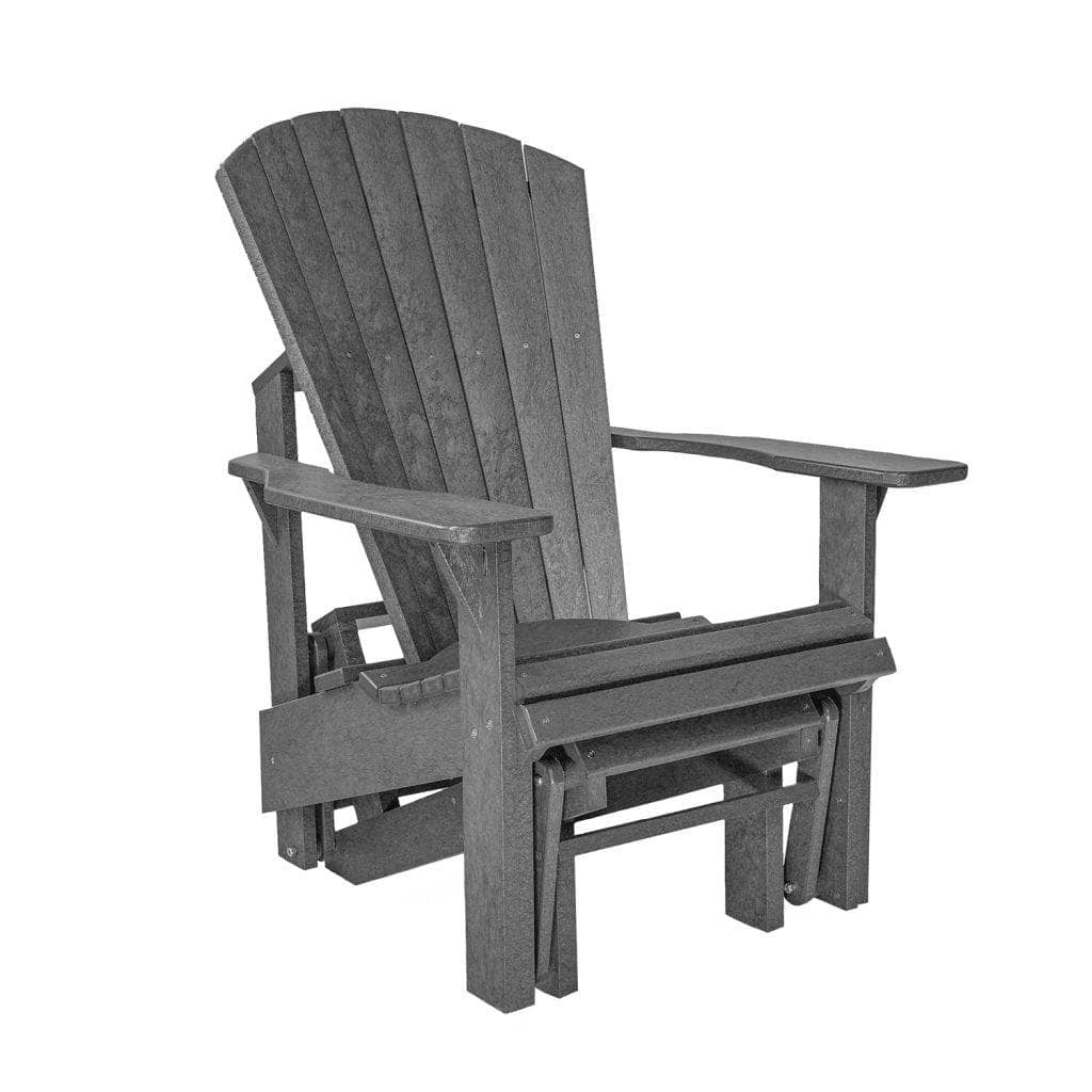 CR Plastic Single Glider Adirondack in Slate Grey