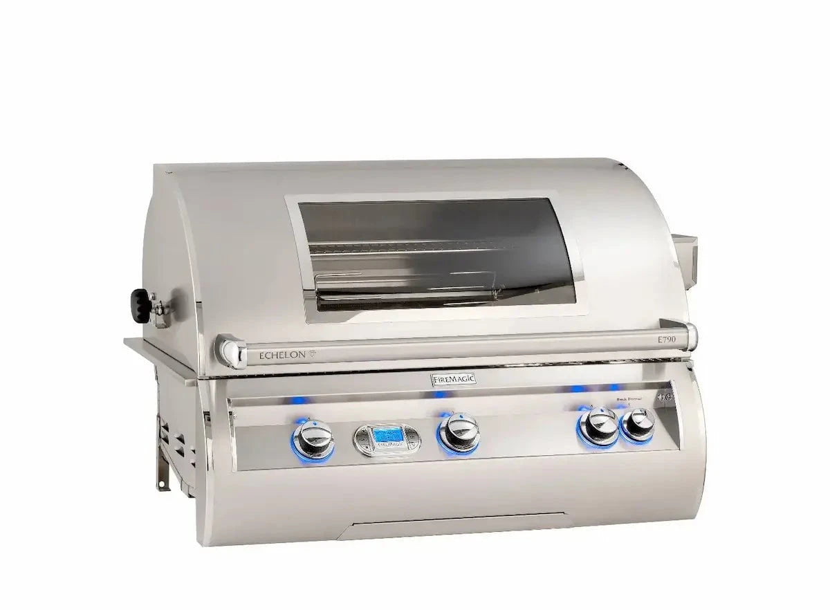 Fire Magic Echelon Diamond E790i, 36" Built-In Gas BBQ Grills with Digital Thermometer and Magic Window, Natural Gas