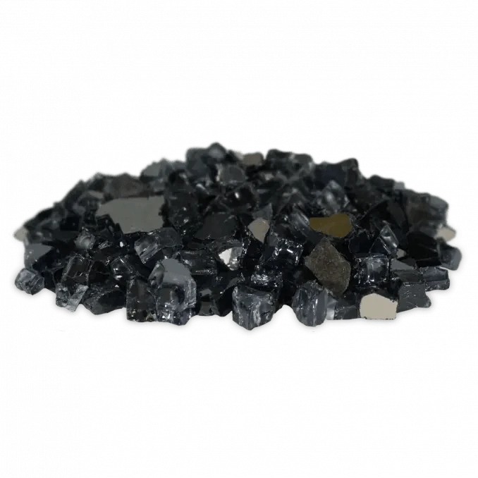 Firegear Ebony (Black) Reflective Fireglass 1/2" to 1" in Size, sold in 10 lb. Jug