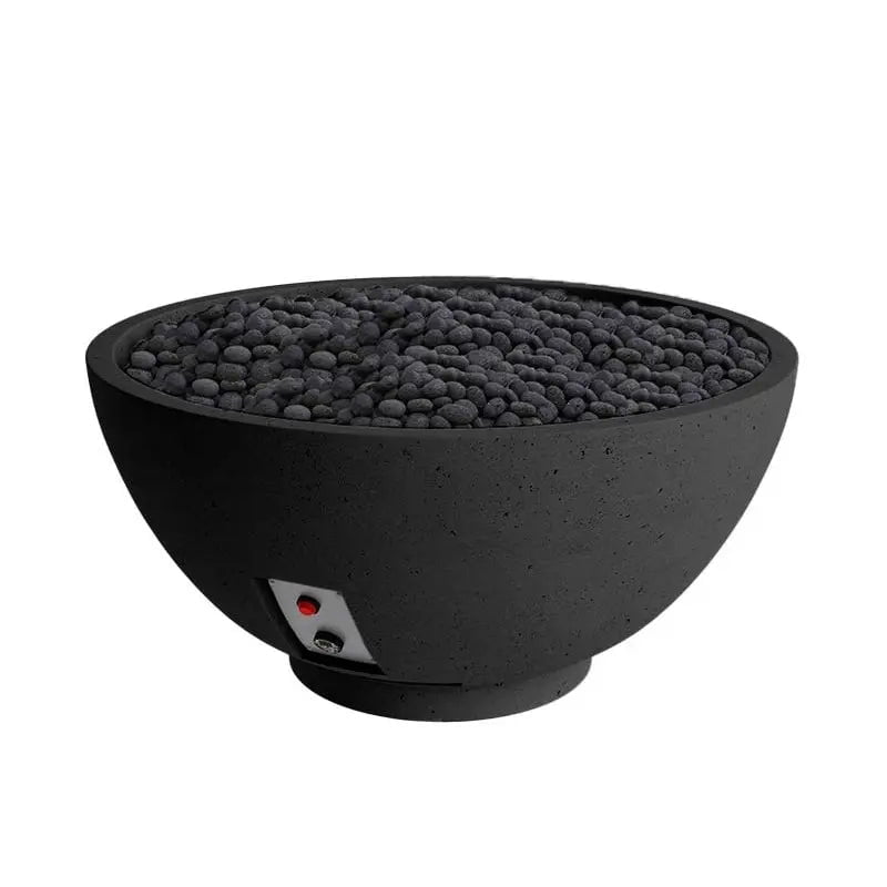 FireGear Sanctuary 3 Round 30" Fire Table in Raven Black