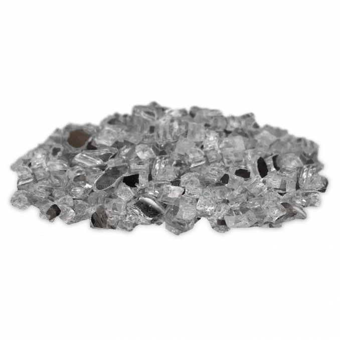 Firegear Silver Reflective Fireglass 1/2" to 1" in Size, sold in 10 lb. Jug