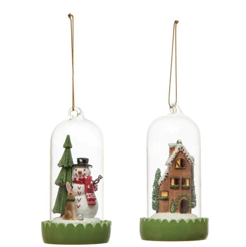 Glass Cloche Ornament with LED Light