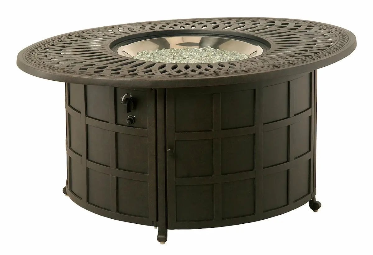 Hanamint Mayfair Oval Enclosed Fire Pit Coffee Table