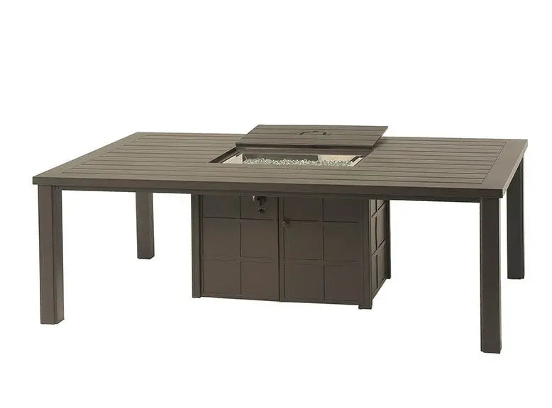 Hanamint Sherwood 47" x 84" Rectangle Enclosed Gas Fire Pit Dining Table