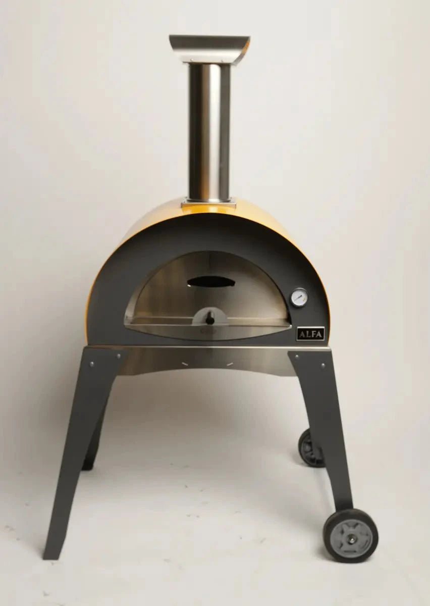 Local Special, Floor Model, Fire Yellow, Alfa Ciao Wood-Fired Oven w/ Leg kit