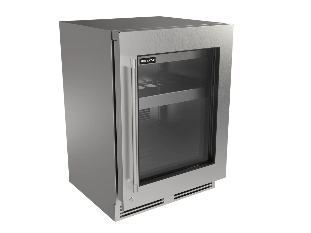 Perlick G5 Luxe 24" Shallow ADA Indoor/Outdoor Premium Beverage Center Glass Door Panel Ready