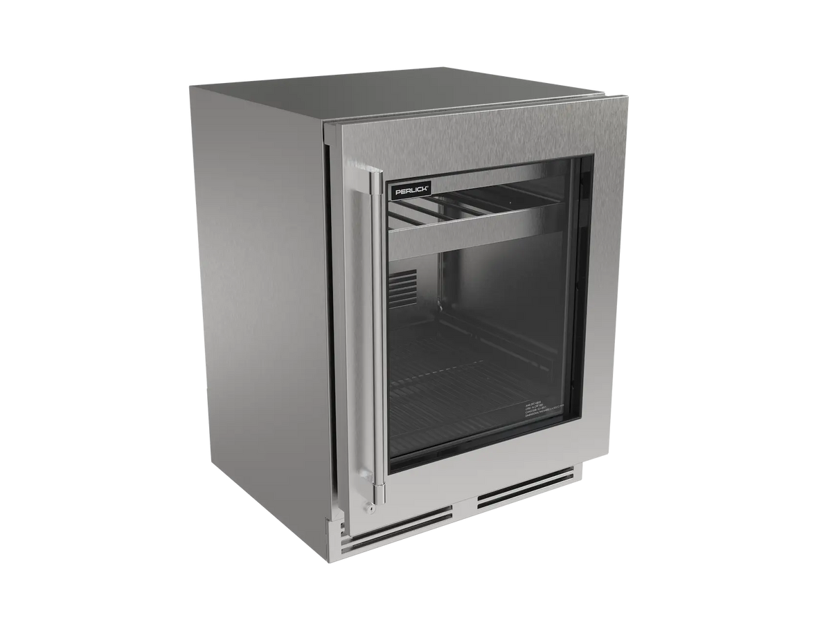 Perlick G5 Luxe 24" Shallow ADA Indoor/Outdoor Premium Beverage Center Glass Door Panel Ready
