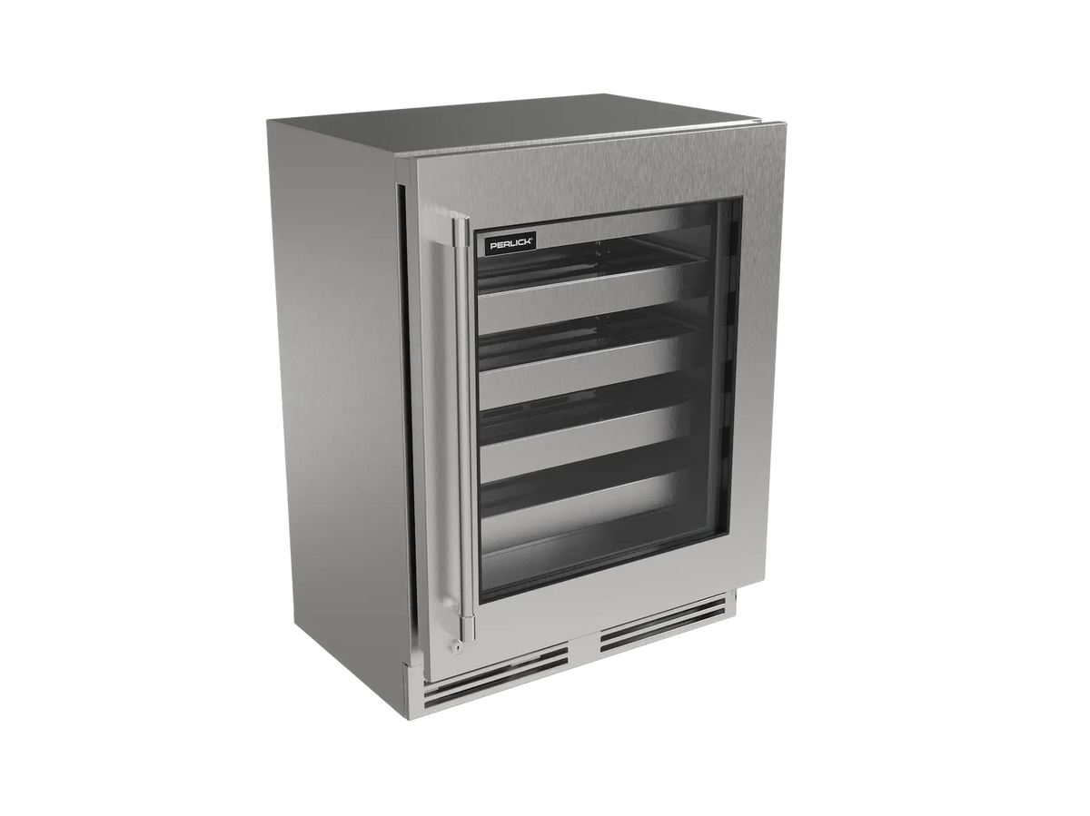 Perlick G5 Luxe 24" Shallow ADA Indoor/Outdoor Premium Wine Reserve Glass Door Panel Ready