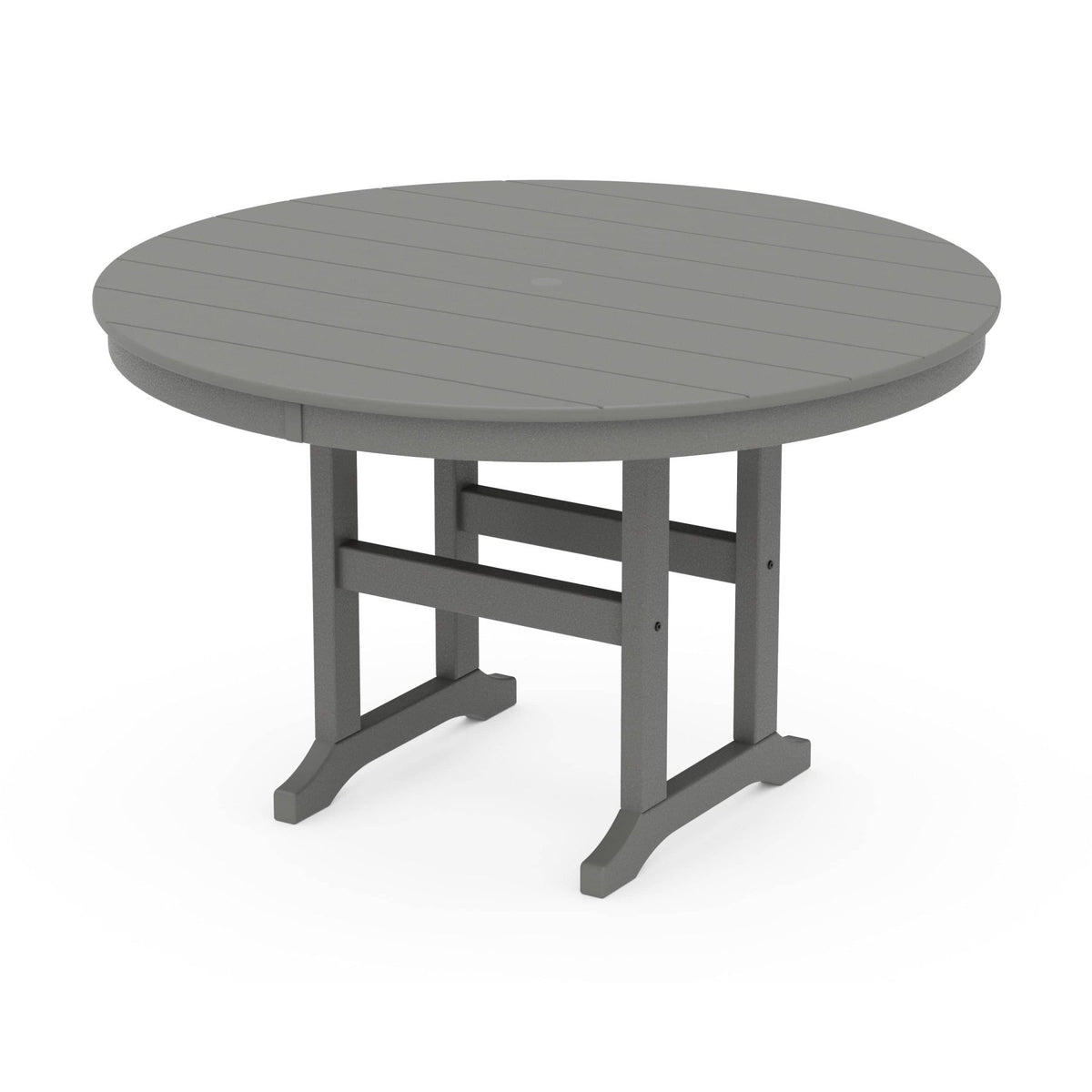 Polywood 48" Round Farmhouse Dining Table, Slate Grey