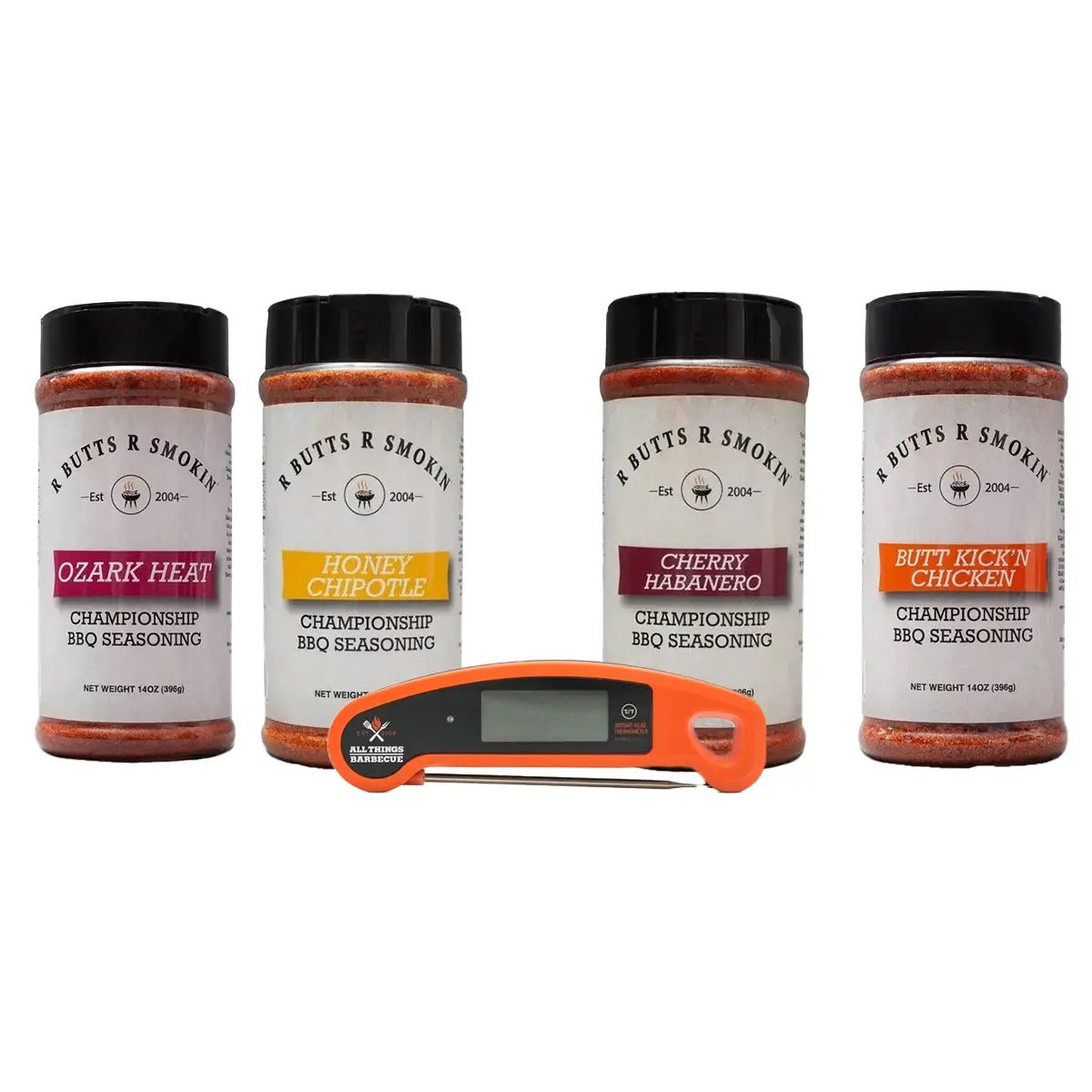 R Butts R Smokin Four Rub + Thermometer Gift Set