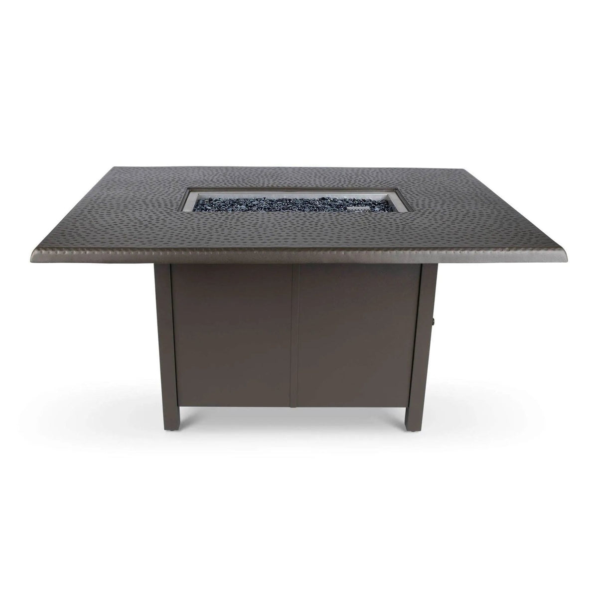 Woodard 42" x 60" Dining Fire Table with Hammered Top in Aztec Bronze