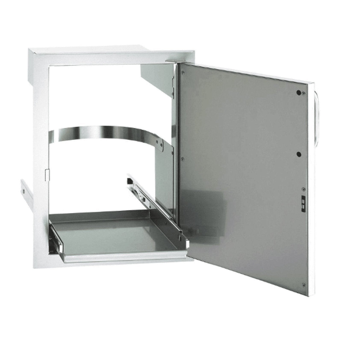 Fire Magic Premium Flush 14-Inch Single Access Door w/ Tank Tray &amp; Louvers (Soft Close, Right Hinge) - 53820SC-TR