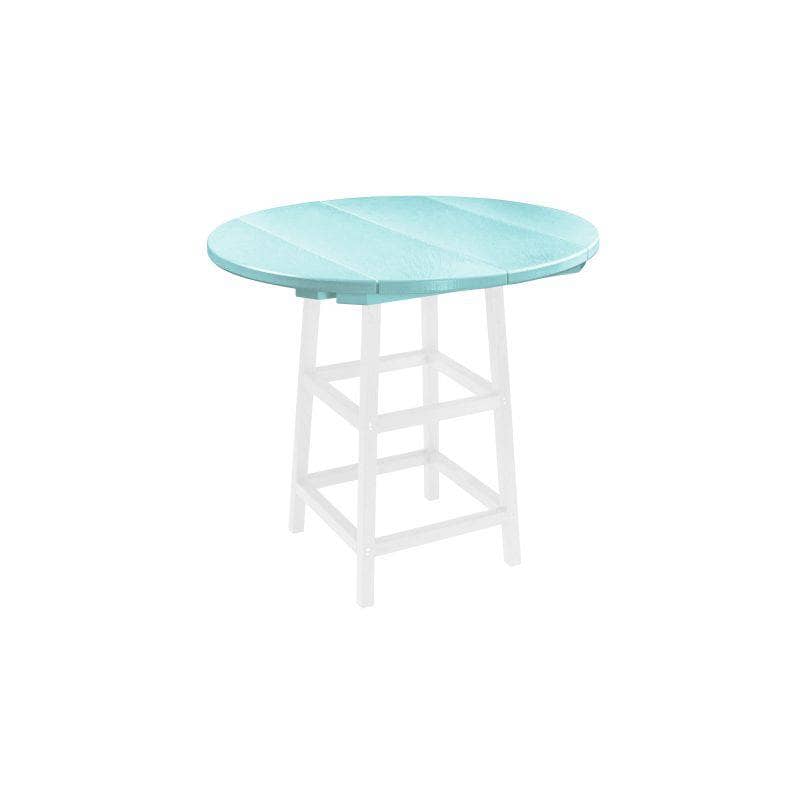 CR Plastic 40" Round Pub TABLE TOP ONLY in Aqua