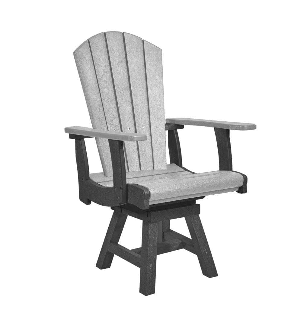 CR Plastics, Addy Swivel Dining Arm Chair, Two Tone, Light Grey / Slate Grey Finish