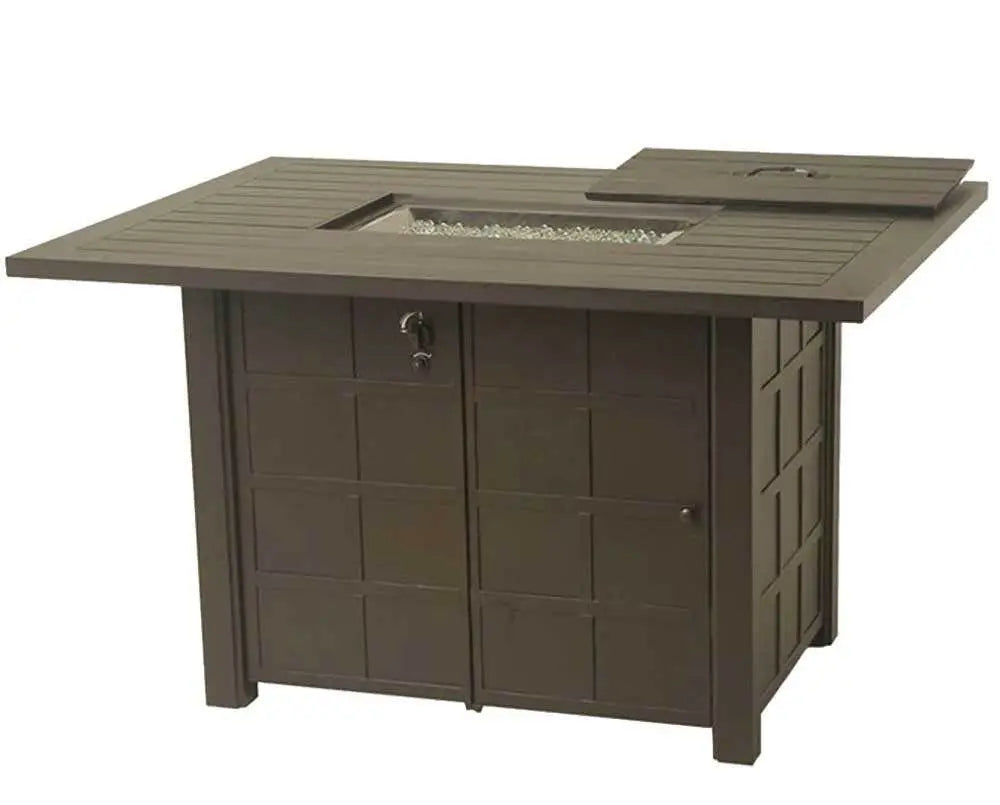 Hanamint Sherwood 47" x 64" Rectangle Counter Height Enclosed Gas Fire Pit Table