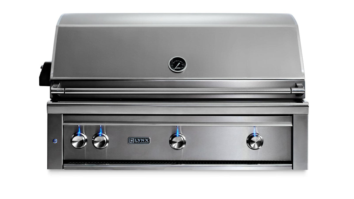 Lynx 42" Built-in Grill w Trident Infrared Burner, 2 Ceramic Burners, Rotisserie - Pacific Blue - Natural Gas