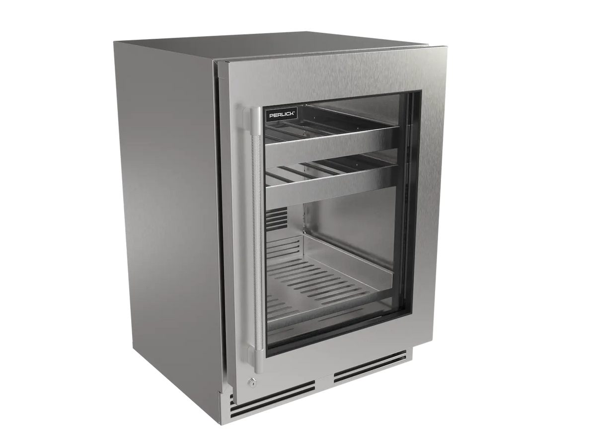 Perlick G5 Luxe, 24" Indoor/Outdoor Premium Beverage Center, Glass Door, Panel Ready, Reversible Hinge