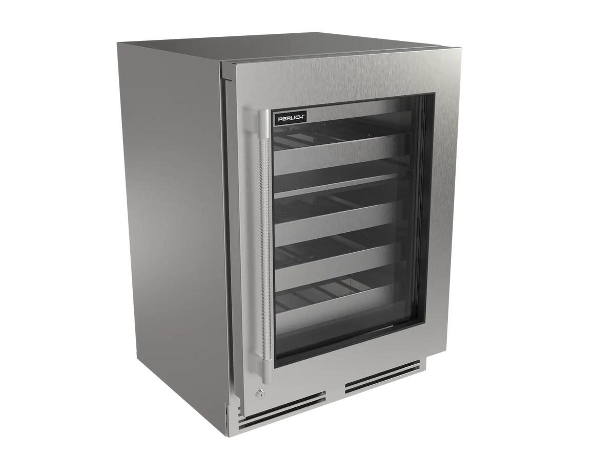 Perlick G5 Luxe 24" Indoor/Outdoor Premium Dual Zone Wine Reserve Glass Door Panel Ready