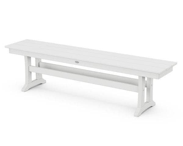POLYWOOD Farmhouse 65" Trestle Bench in White