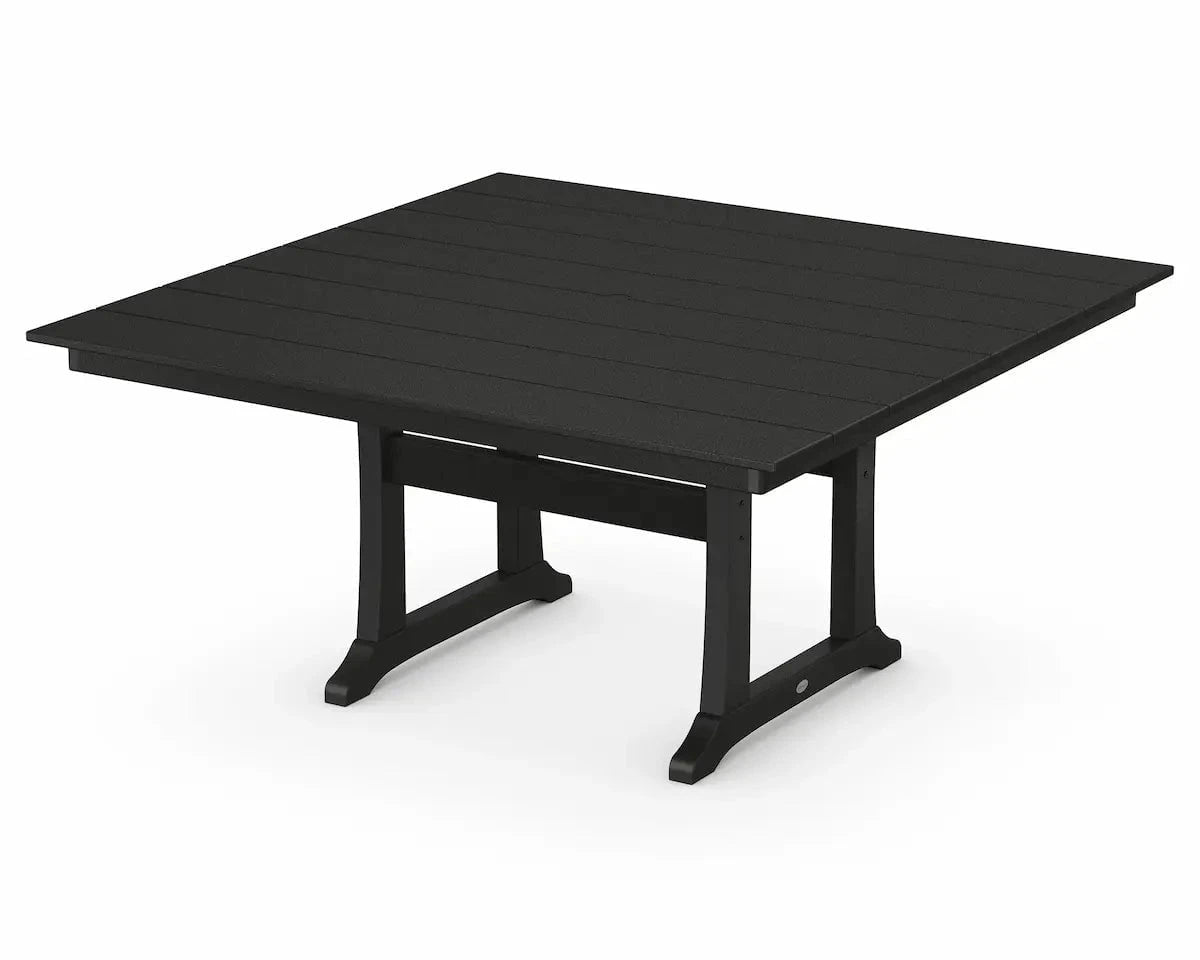 POLYWOOD Farmhouse Trestle 59" Square Dining Table