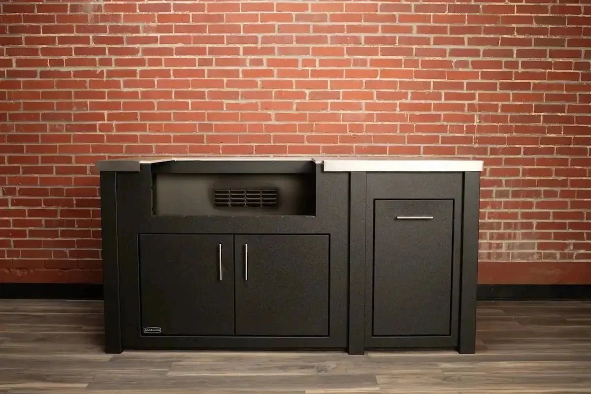 All Things BBQ Custom 71” Outdoor Kitchen Island in Graphite with Stainless Top