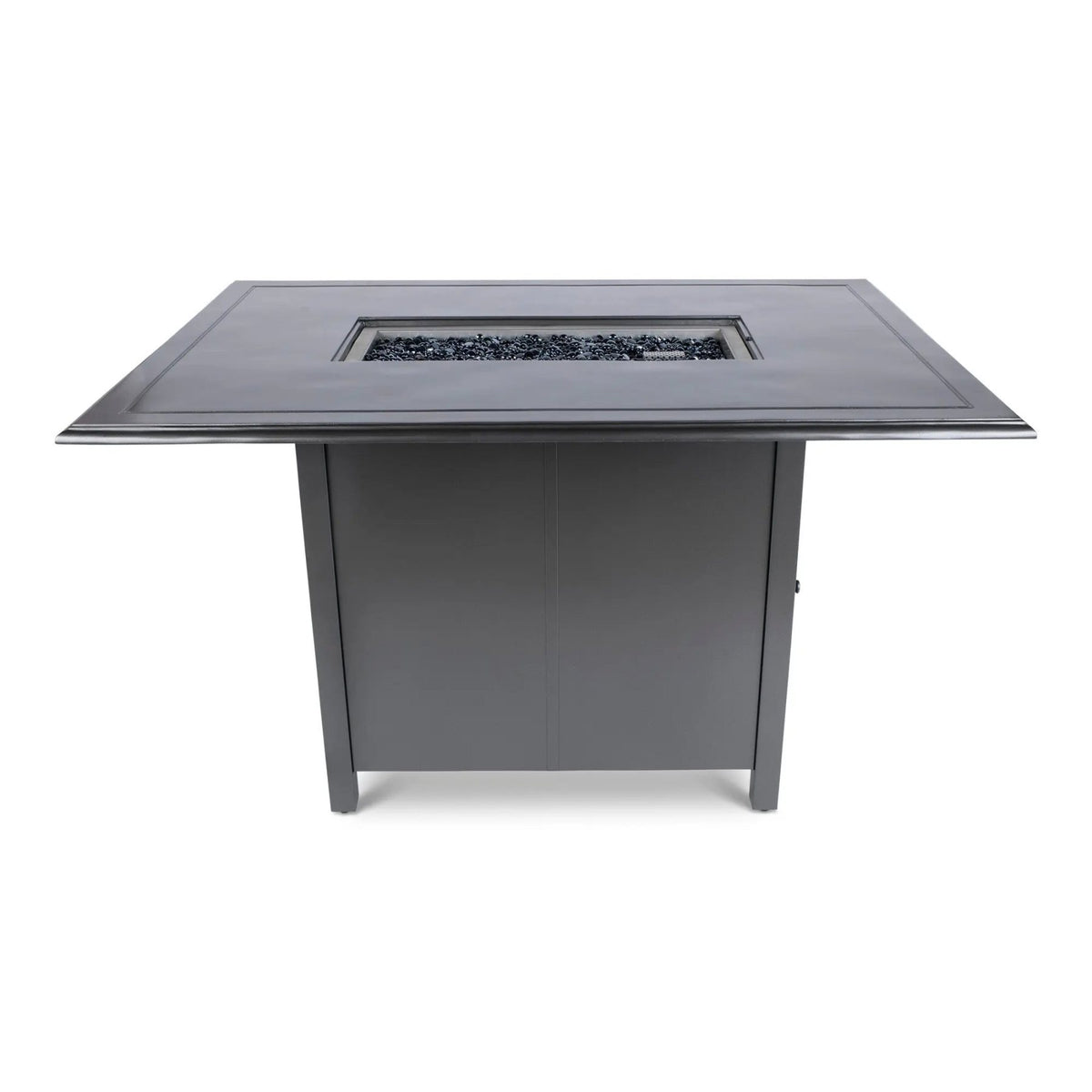 Woodard 42" x 60" Solid Cast with Bead Edge Counter Height Fire Table in Pewter