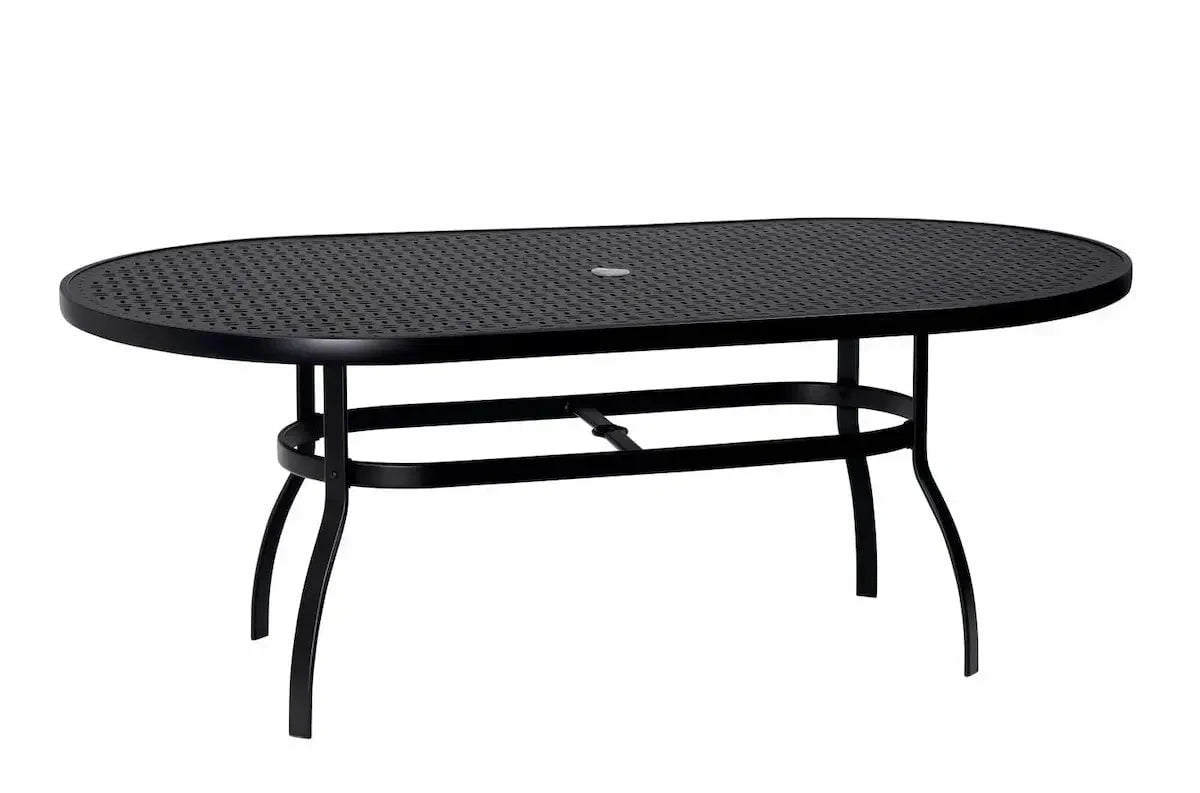 Woodard Deluxe Complete 42x72 Oval Dining Table with Lattice Top in Twilight Finish